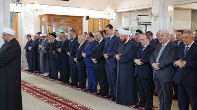 رئیس جمهور سوریه در نماز عید قربان حاضر شد