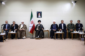 روایت تصویری حضور هیئت دولت در دیدار با رهبری از لعیا جنیدی تا شهردار تهران