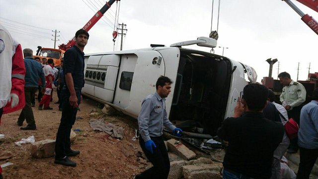 آخرین آمار جان باختگان تصادف امروز صبح اتوبوس در استان فارس