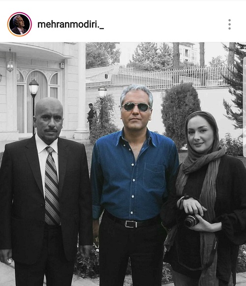 عکس مهران مدیری و خانم بازیگر در پشت صحنه سریال