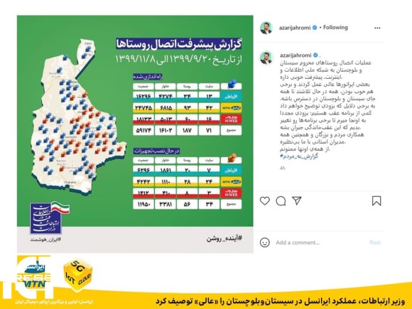 عملکرد ایرانسل در سیستان‌وبلوچستان عالی است